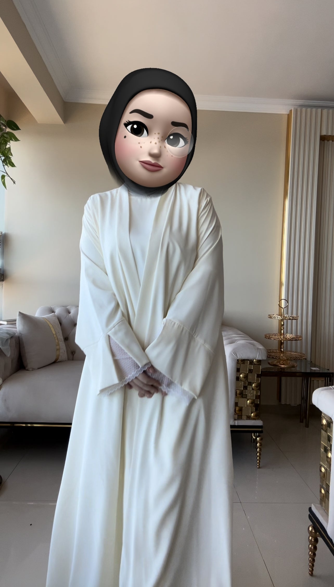 Nocturne Abaya | Off white.