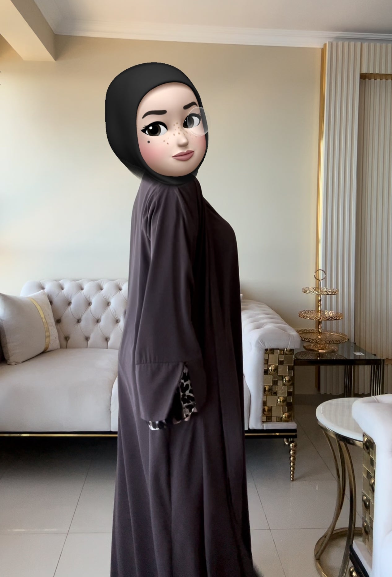 Nocturne Abaya | Leopard brown.