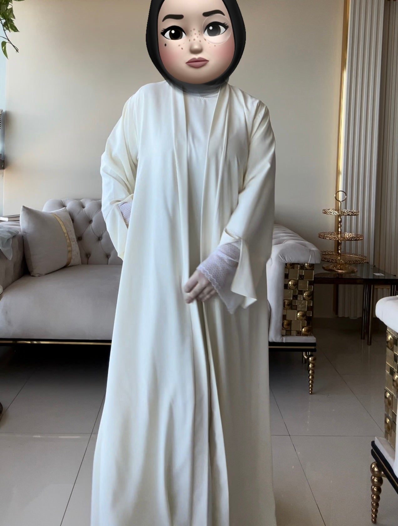Nocturne Abaya | Off white.