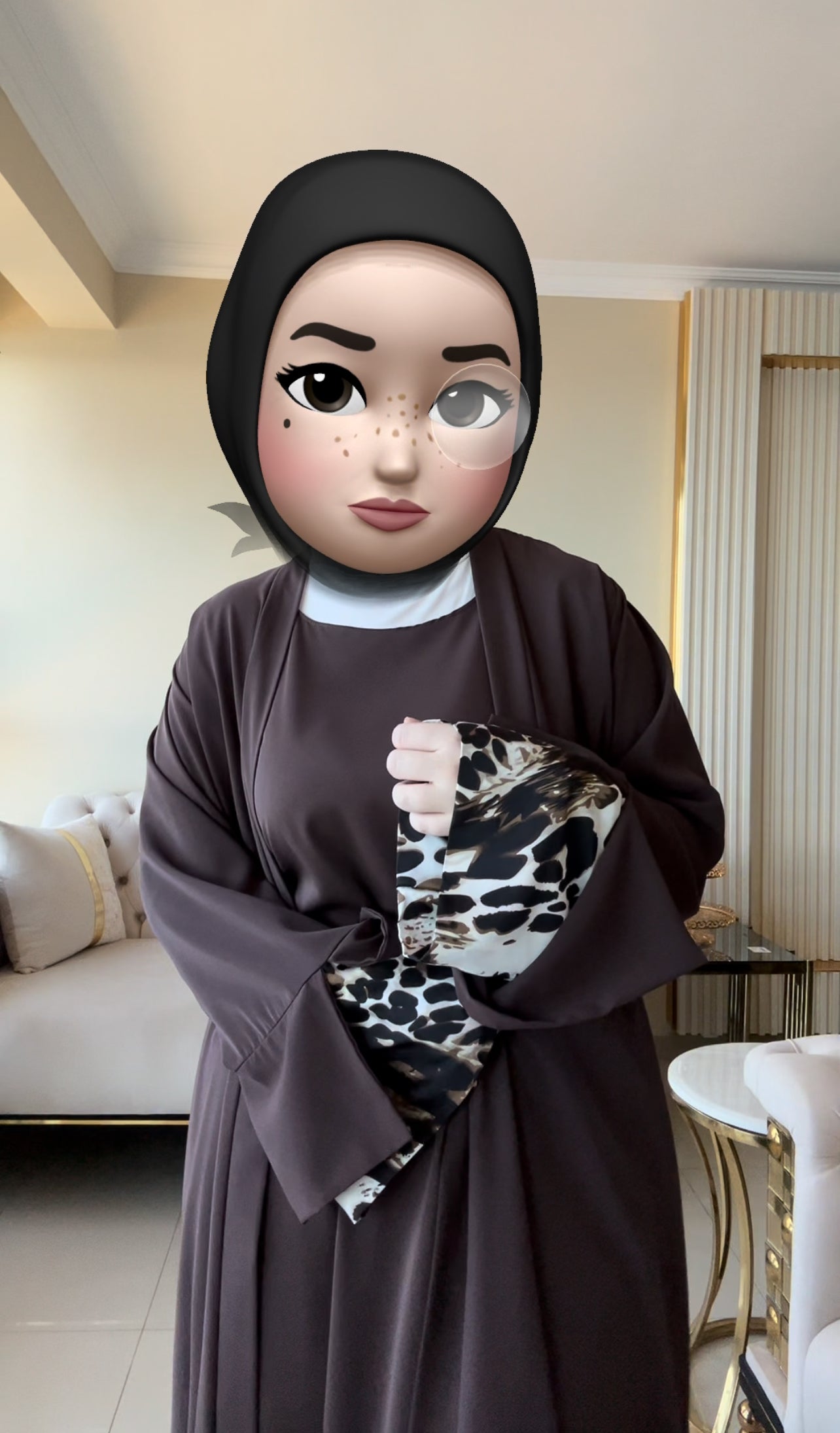 Nocturne Abaya | Leopard brown.